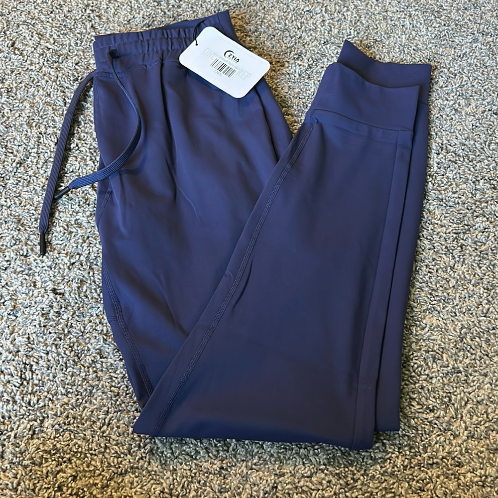 NWT Zyia Navy Confluence Zipper Joggers